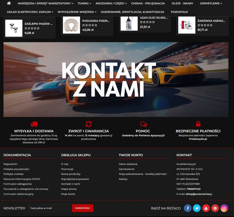 Gotowy sklep internetowy motoryzacyjny AutaManiacy - Sprzedam Biznes