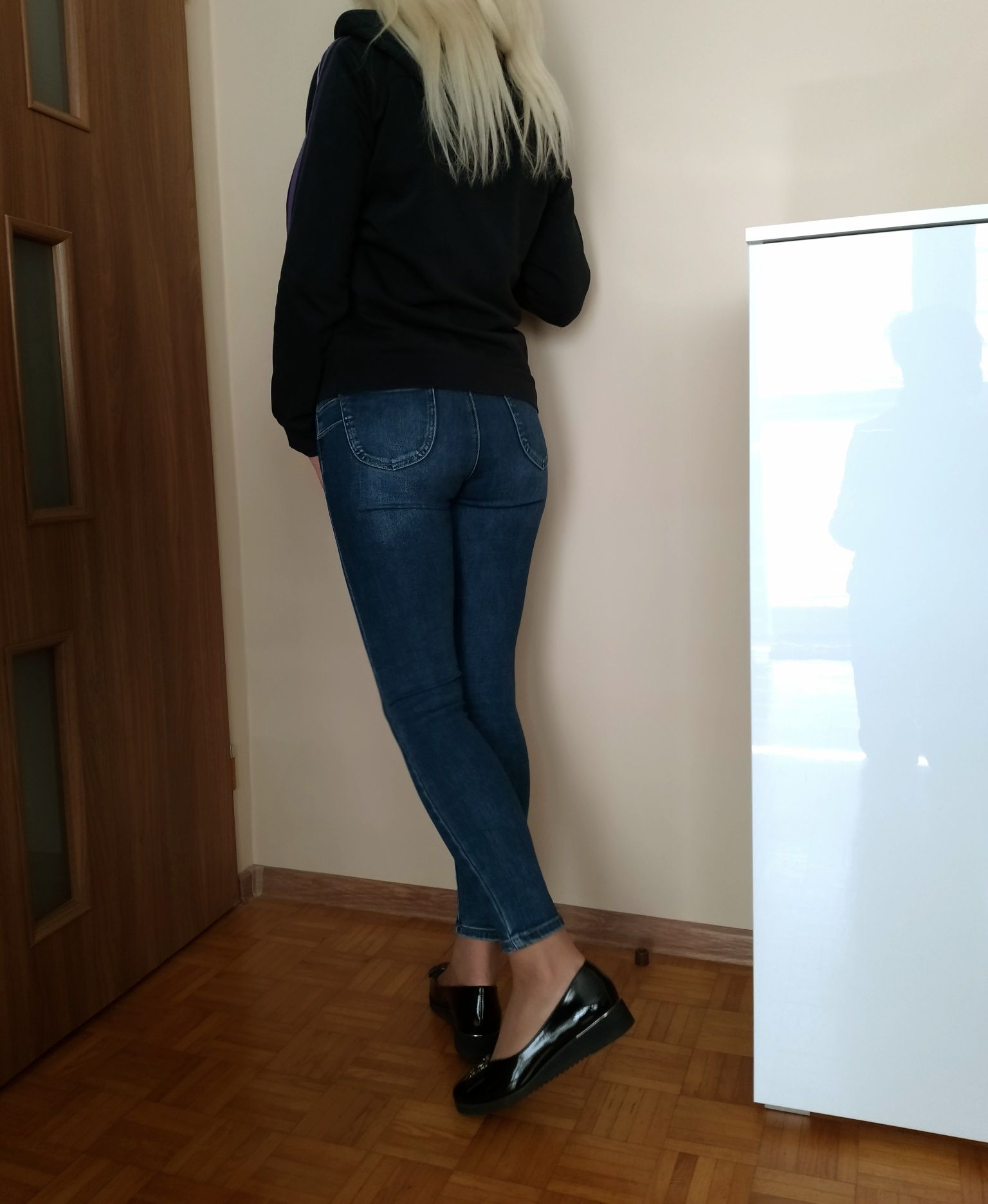 Gratis wysyłka ORYGINALNA bluza damska Adidas czarna kaptur zamek M L