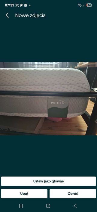 Materac Vellpur 180x200cm z pianki termoelastcznej.