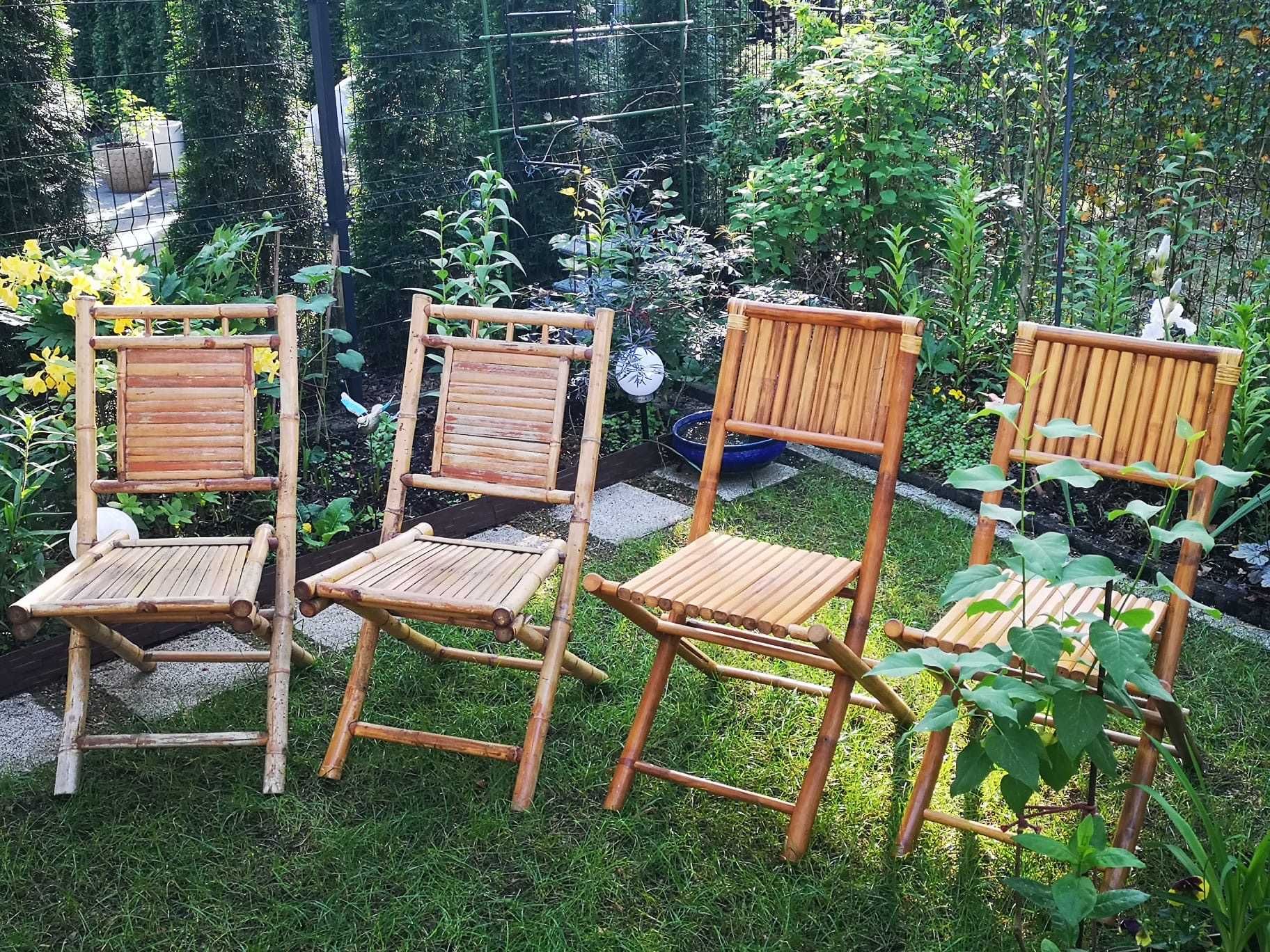 Zestaw ogrodowy z bambusa 4 krzesła + stół gratis