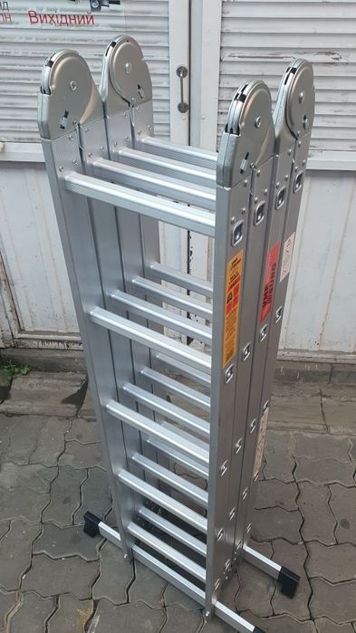 Драбина трансформер 4×3,4×4 алюмінієва,трьохсекційна,лестница