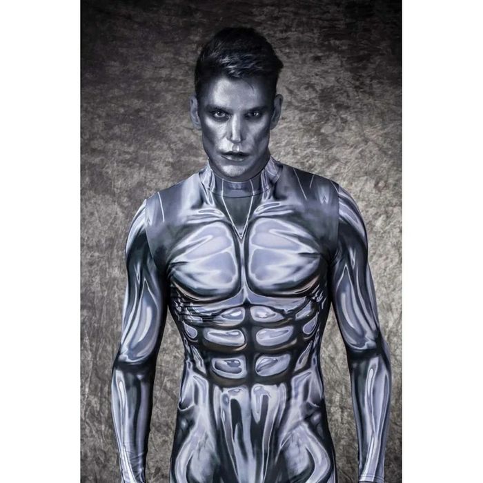 Fato Surfista Prateado Adulto e Criança Silver Surfer Marvel Cosplay