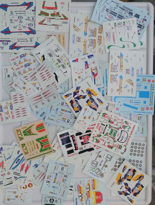 Decalques 1:43 lote com mais de 60 folhas