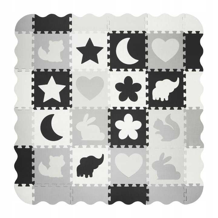 Duża Mata Piankowa Puzzle Edukacyjne Dla Dzieci Składana Kojec 16 Szt