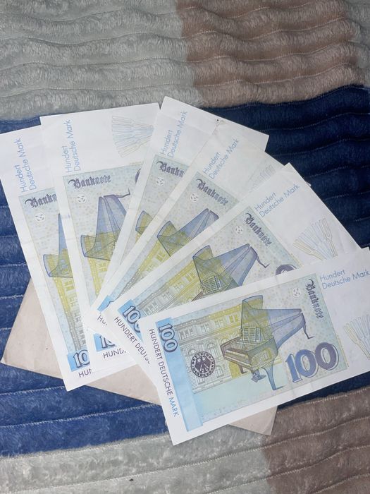Німецькі марки 100 DM 1996 року, 6 банкнот в ідеальному стані