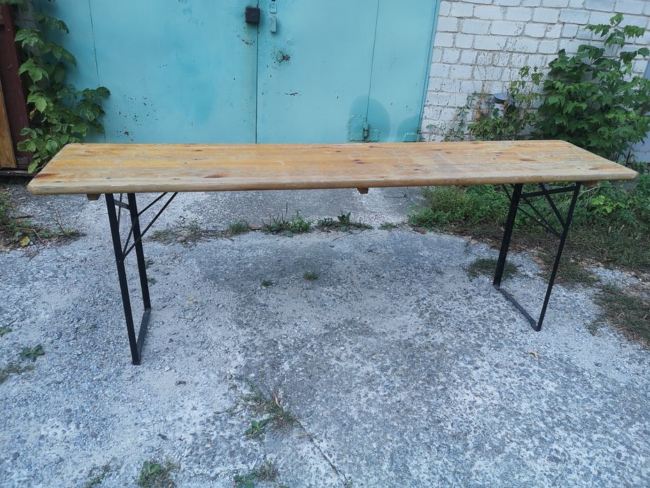 Стол 1.80 м, дерево + метал