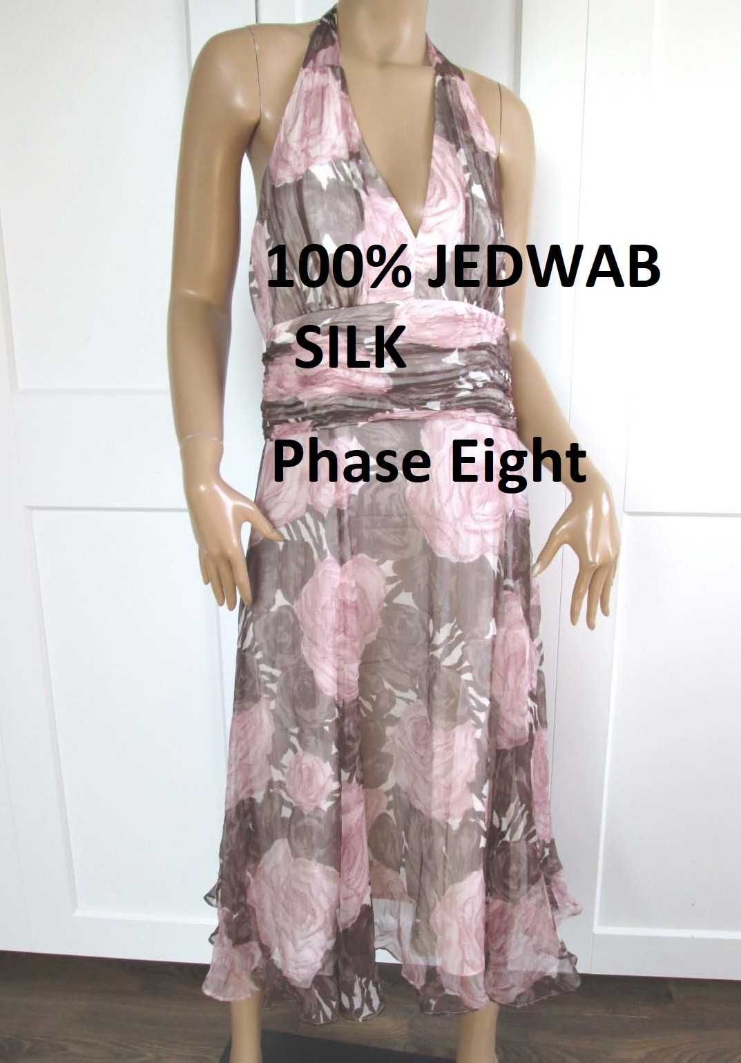 Phase Eight sukienka jedwabna wesele 100% jedwab 14 42 XL