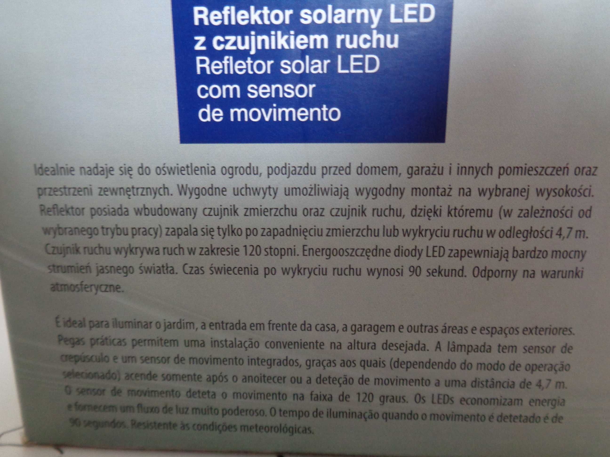 Reflektor solarny LED z czujnikiem ruchu i zmierzchu