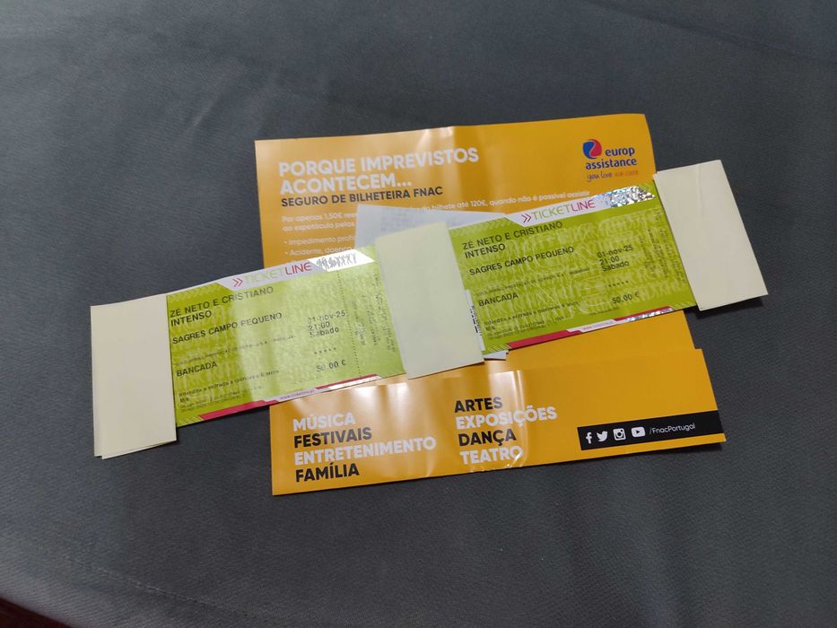 Bilhete show Zé Neto e Cristiano