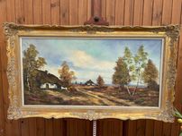 Rezerwacja Obraz w złotej ramie chata, skansen #9004 Stylowy Węgrów