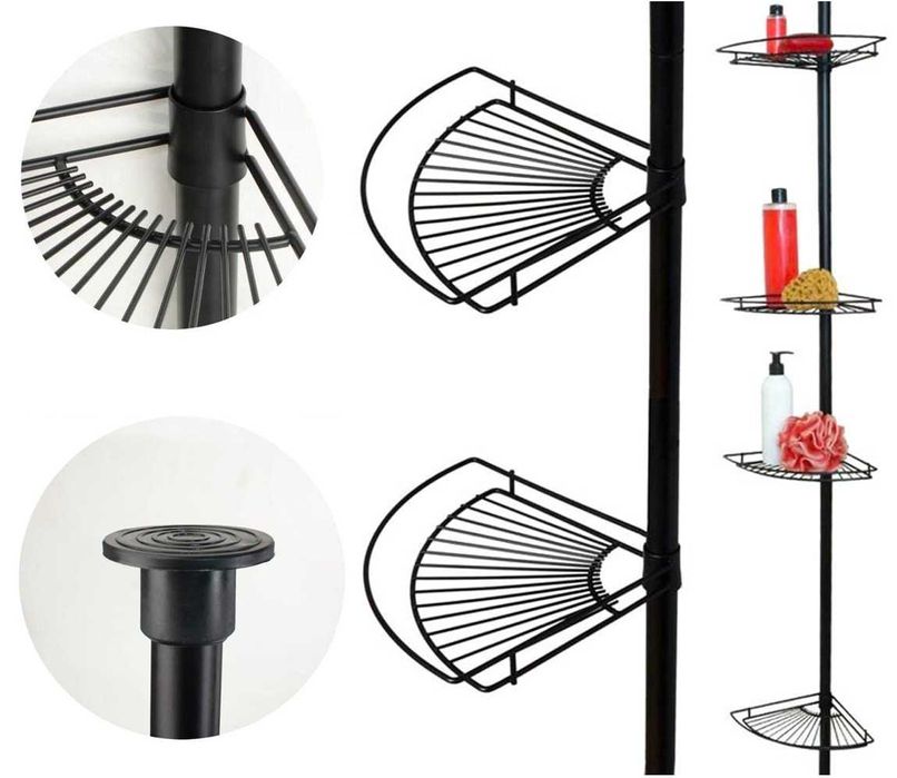 *NOWA* TELESKOPOWA PÓŁKA POD PRYSZNIC łazienkowa półka narożna