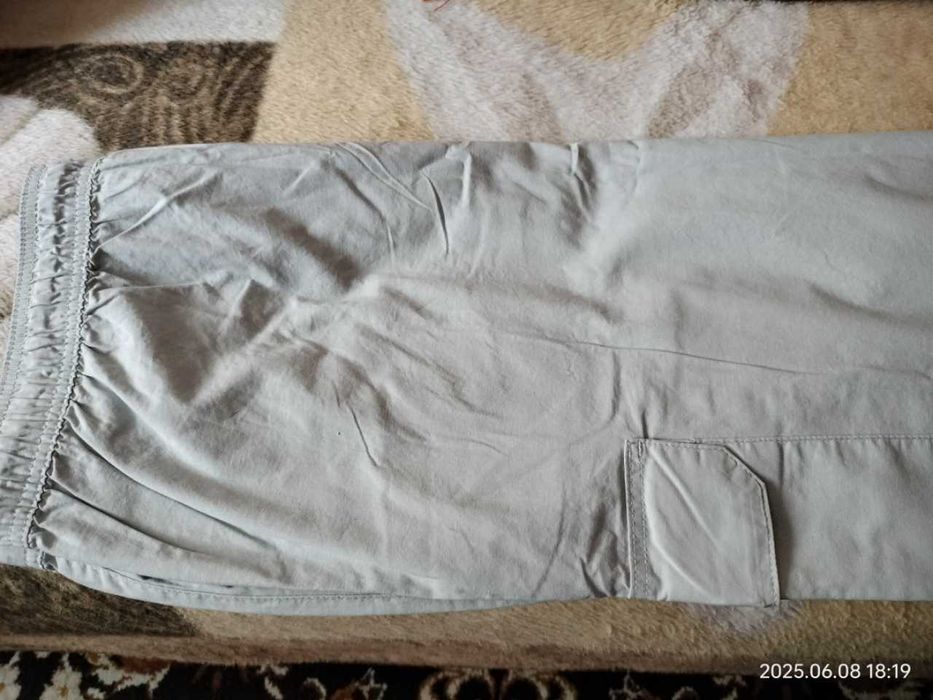 Luźne, jasnoszare NOWE spodnie-bojówki