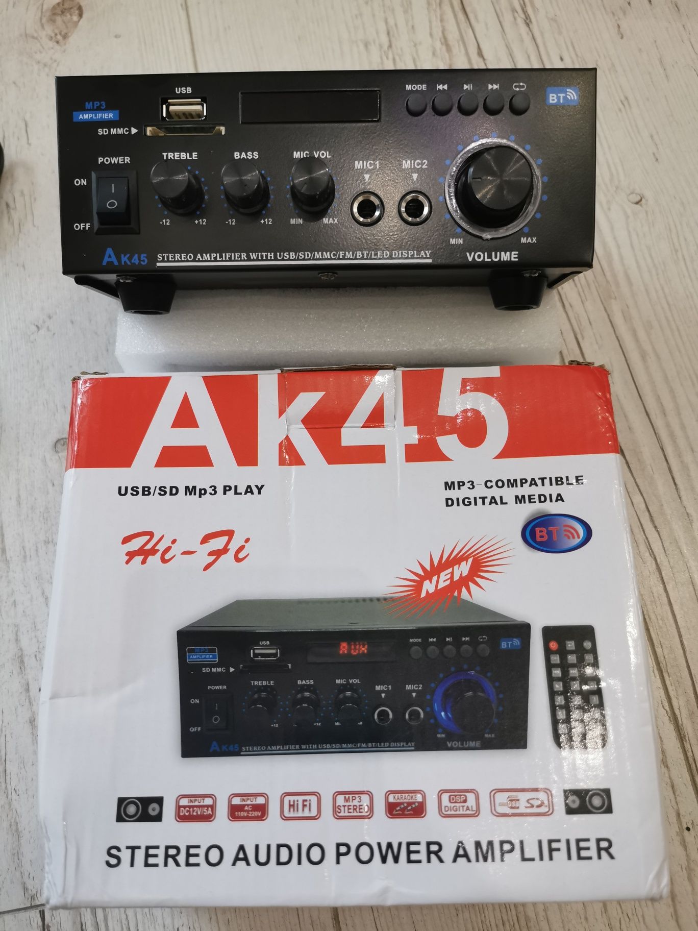 Nowy Wzmacniacz stereo HiFi model AK45 Bluetooth