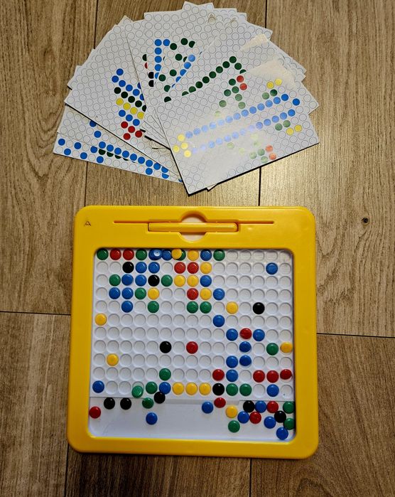 DUŻA tablica magnetyczne klocki magnesy+ 28 wzorów kart