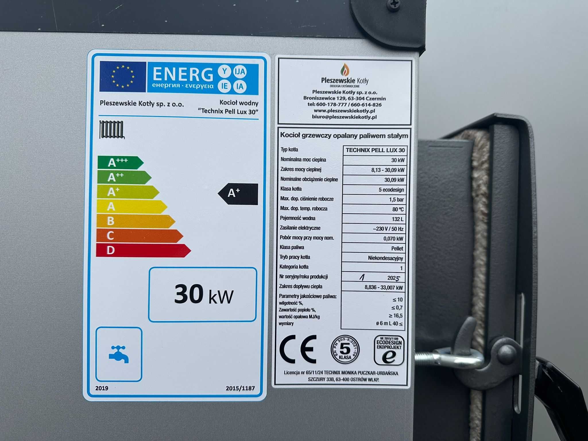 Kocioł z Podajnikiem Pellet 30kW 5 klasa Piec Dotacja Dostawa Grat Eko