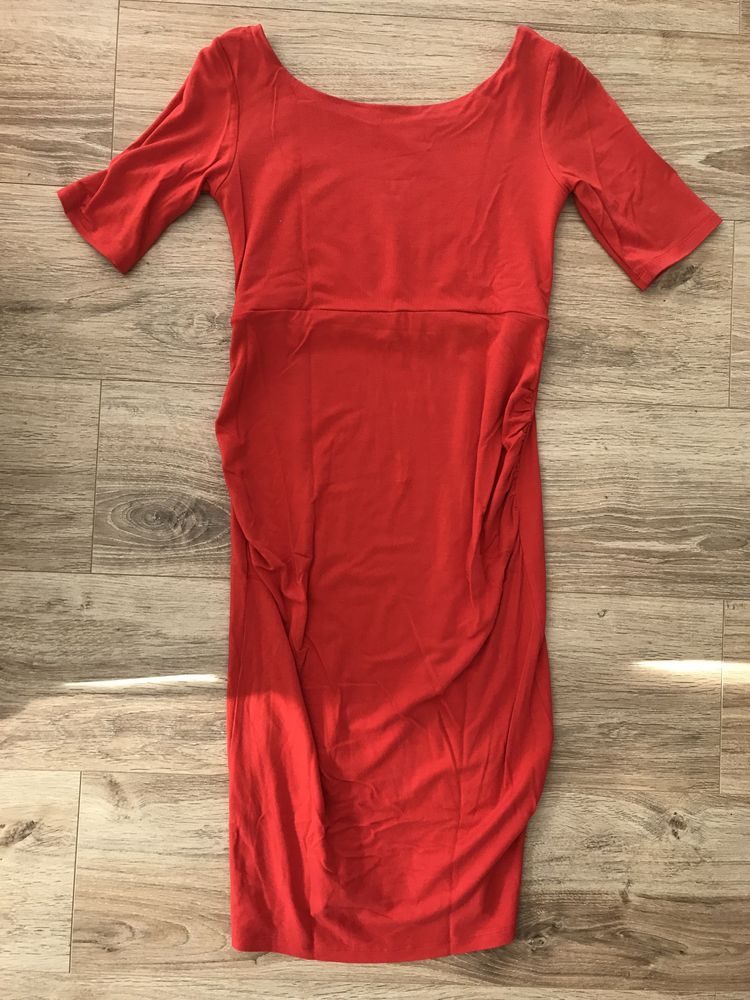 Sukienka czerwona ciążowa S la Mom