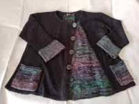 Sweter damski Purplerose gruby ciepły 30% wełna kardigan bluzka bluza