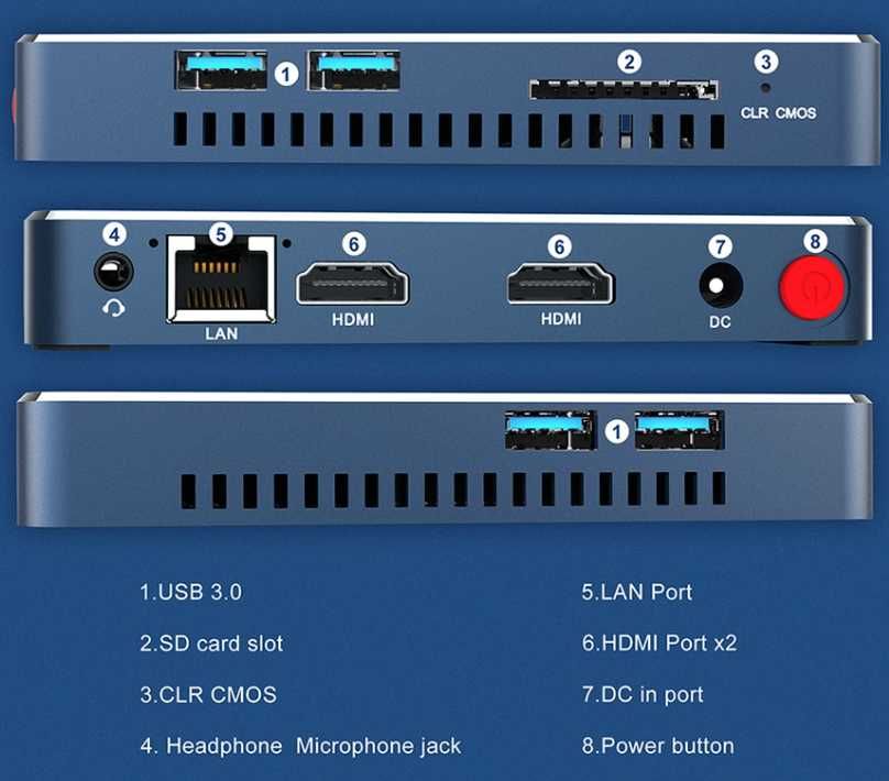 Mini PC Beelink Gemini M 8GB + monitor AOC 24"