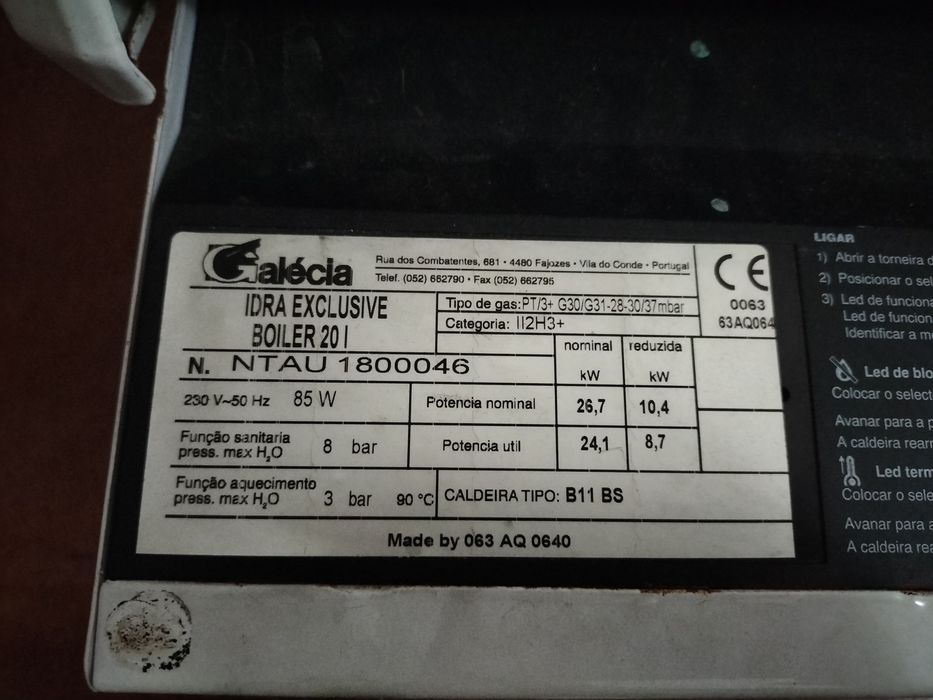 Caldeira com depósito