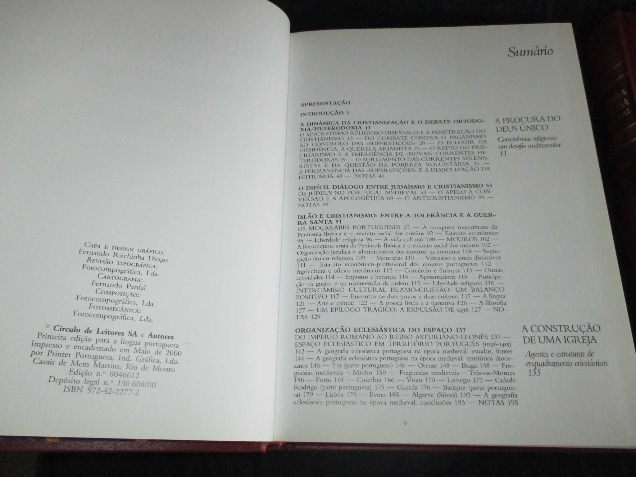 Livro História Religiosa de Portugal Volume 1 Círculo de Leitores