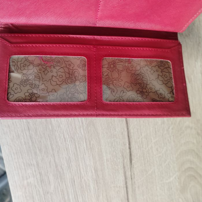 Portfel damski czerwony duży Lace lakierowany