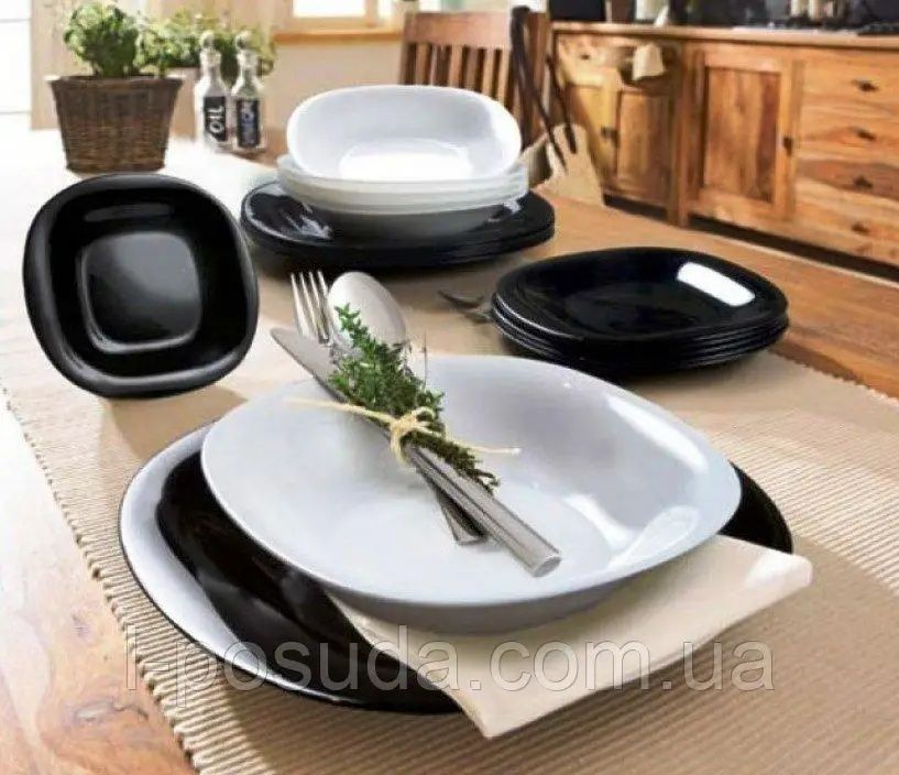 Столовий Сервіз Luminarc "CARINE WHITE&BLACK" 30 Предметів люминарк