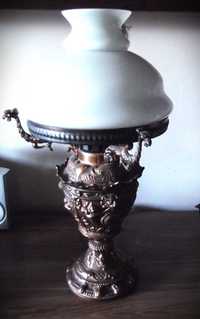 Lampa kominkowa stojąca mosiężna elektryczna