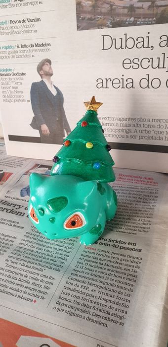 Pokemon Bulbasaur / Onix - Natal - pintado à mão (novo)