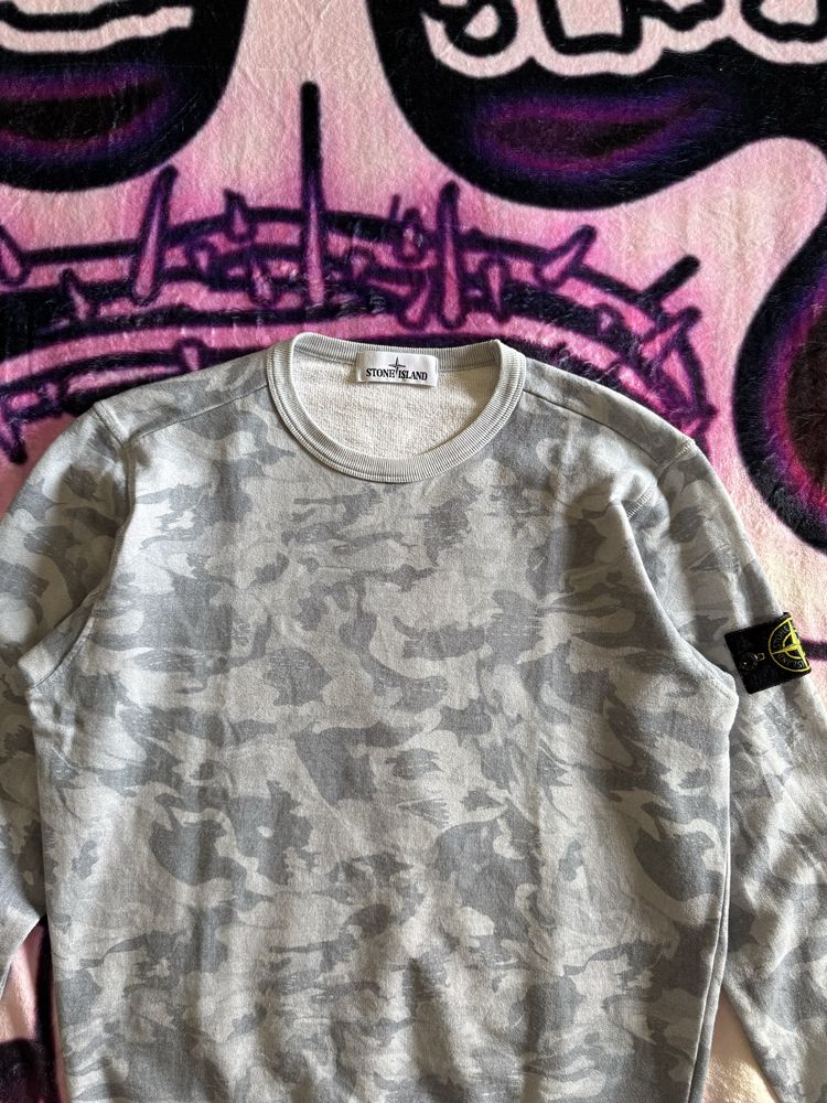 Свитшот Stone Island Big Loom Cotton In Camo Print (by Ураган Хокаге)