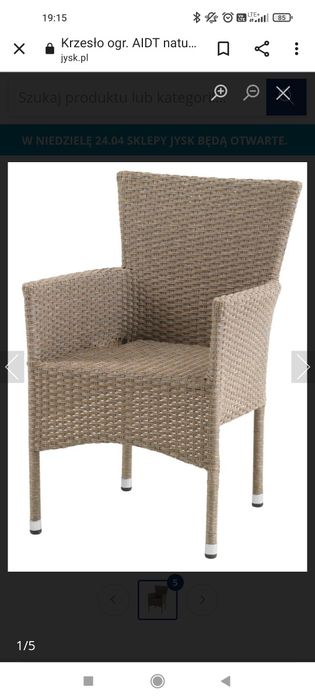 Krzesło rattanowe ogrodowe i 2 poduszkii