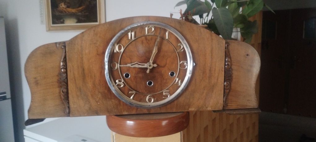 Zegar kominkowy kwadransiak , wykonany z drewna
