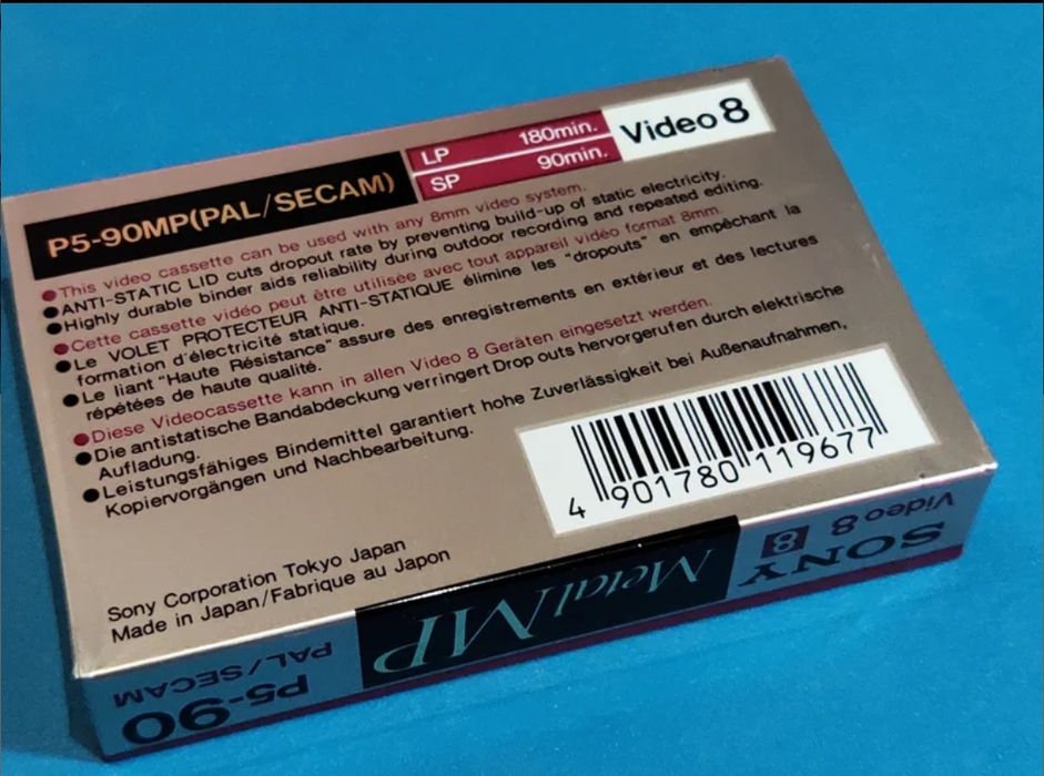 Cassetes video 8mm Sony metal
