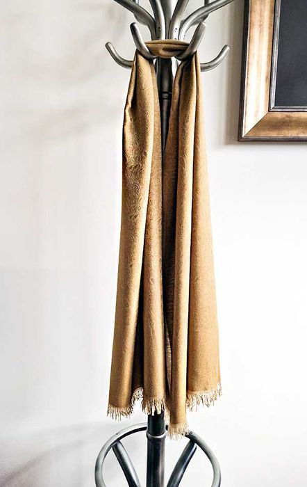 Szal Pashmina (kaszmir+jedwab) – musztardowy