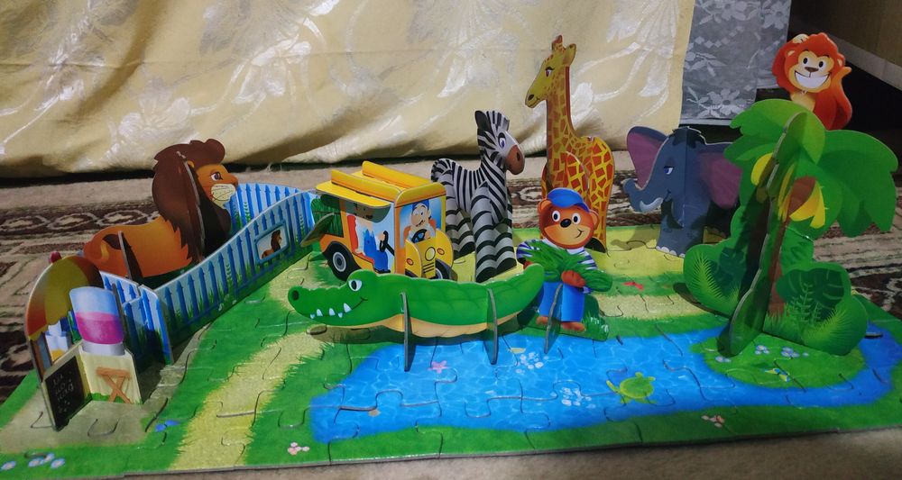 3D Пазлы Барни Зоопарк и Барни Аквапарк