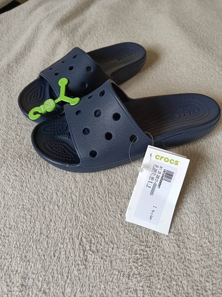 Nowe klapki crocs granatowe