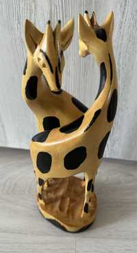 Żyrafy drewniane 30 cm figurka