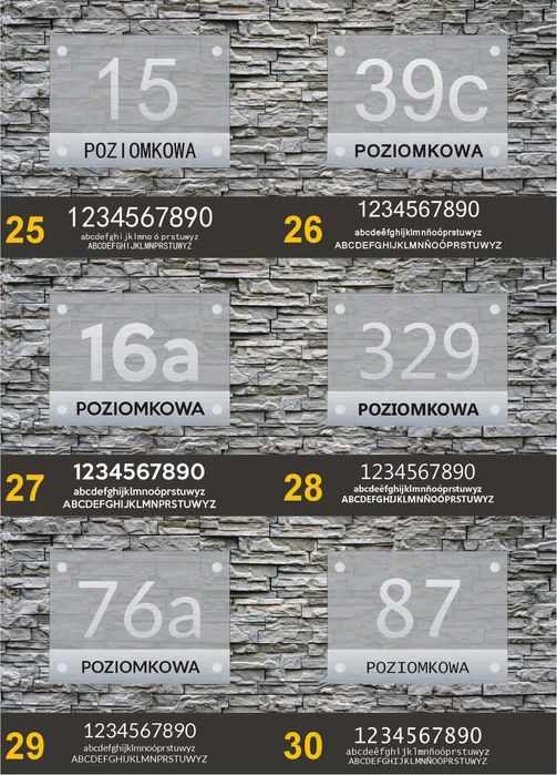 Tabliczka tablica na dom z numerem i nazwą ulicy grawerowana laserem