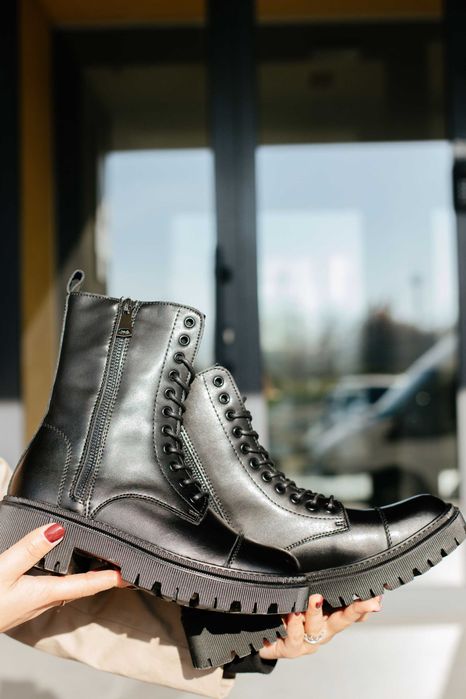 Черевики зимові жіночі (Матова шкіра, 11 люверсів) | (23.0;23.5;24.0)