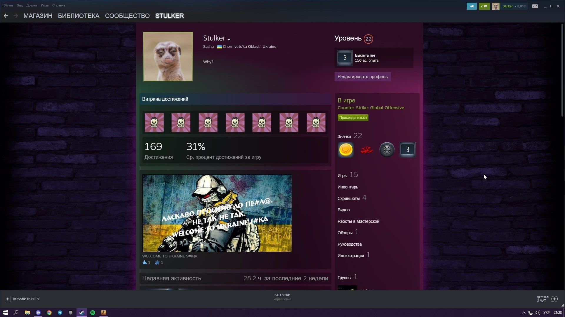 Продаю аккаунт Steam, Лічний