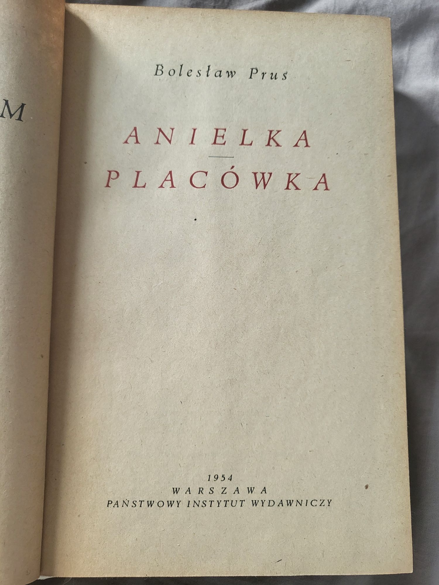 Bolesław Prus Anielka Placówka