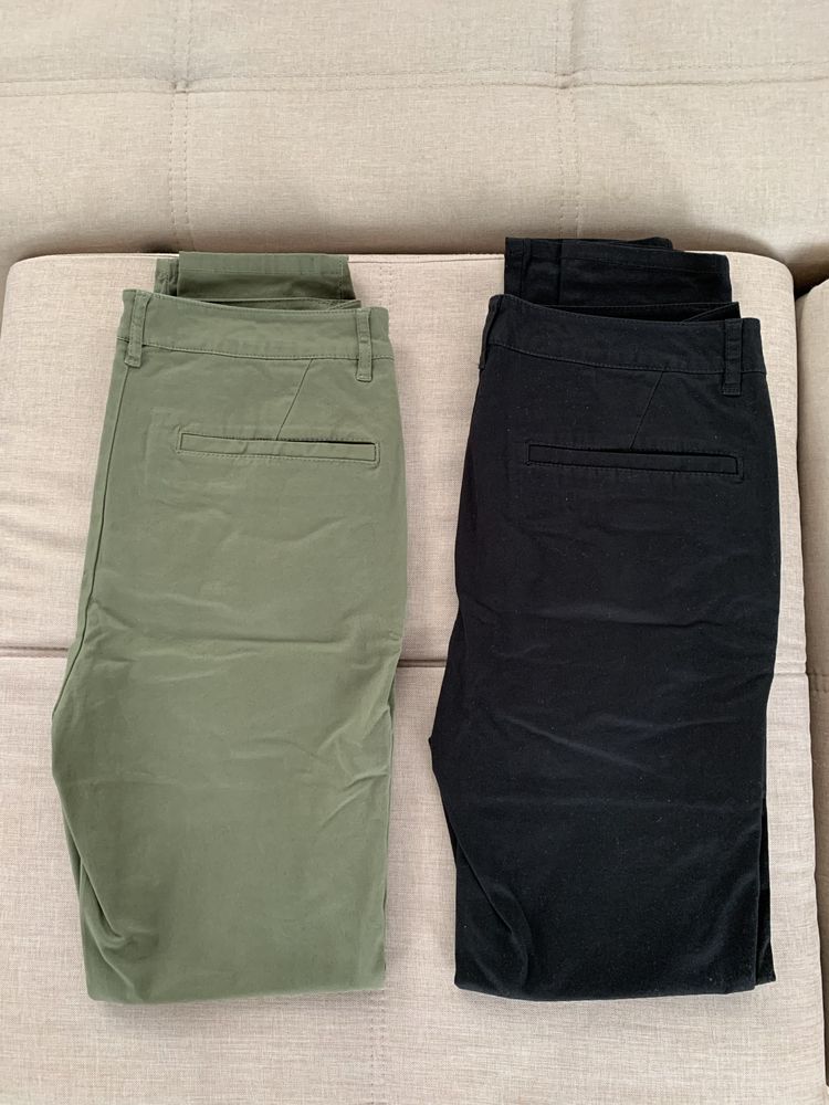 Чіно штани Asos Design (2 pack) чорні та оливкові