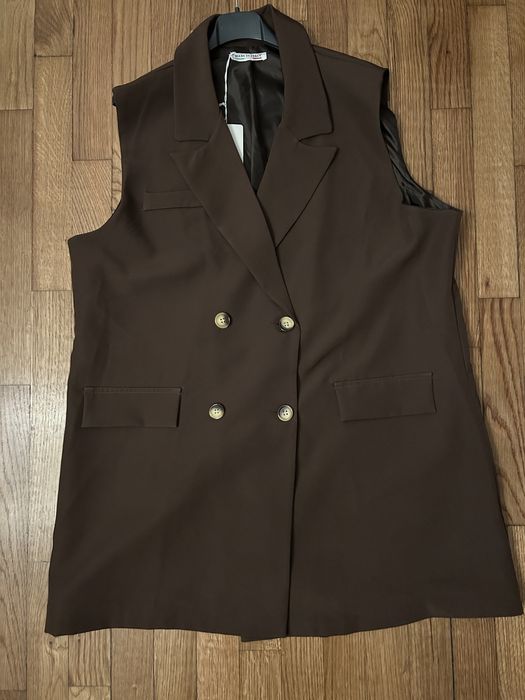 Colete oversize castanho