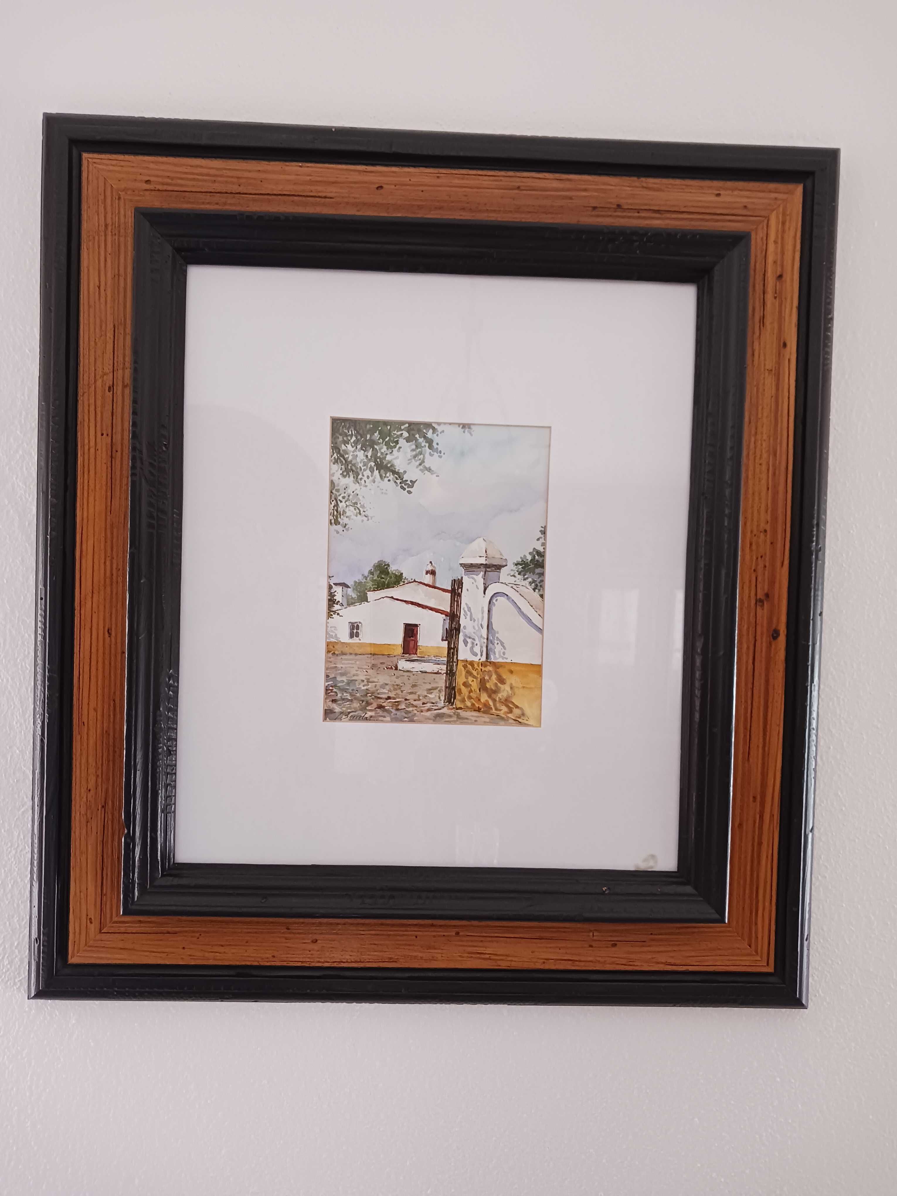 Quadro de aguarela do pintor Leonel Borrela