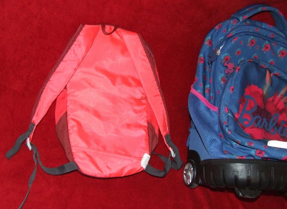 Zestaw Plecak tornister szkoły na kółkach Barbie w kwiaty szkolny