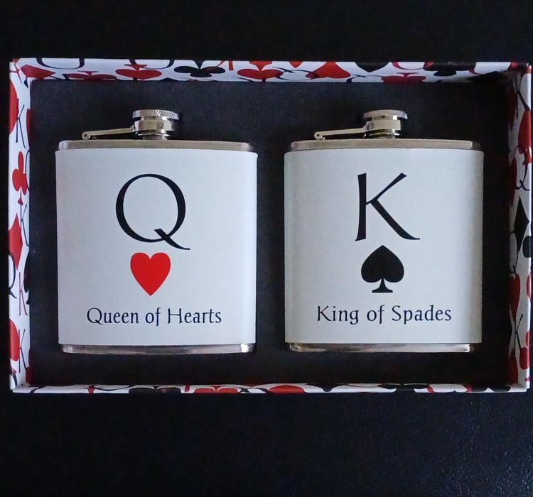 2 piersiówki Król i Królowa GIFT