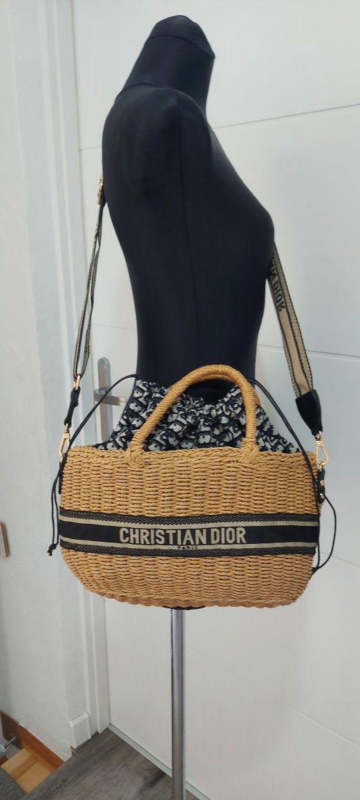 Christian Dior torebka pleciona z rafi HIT