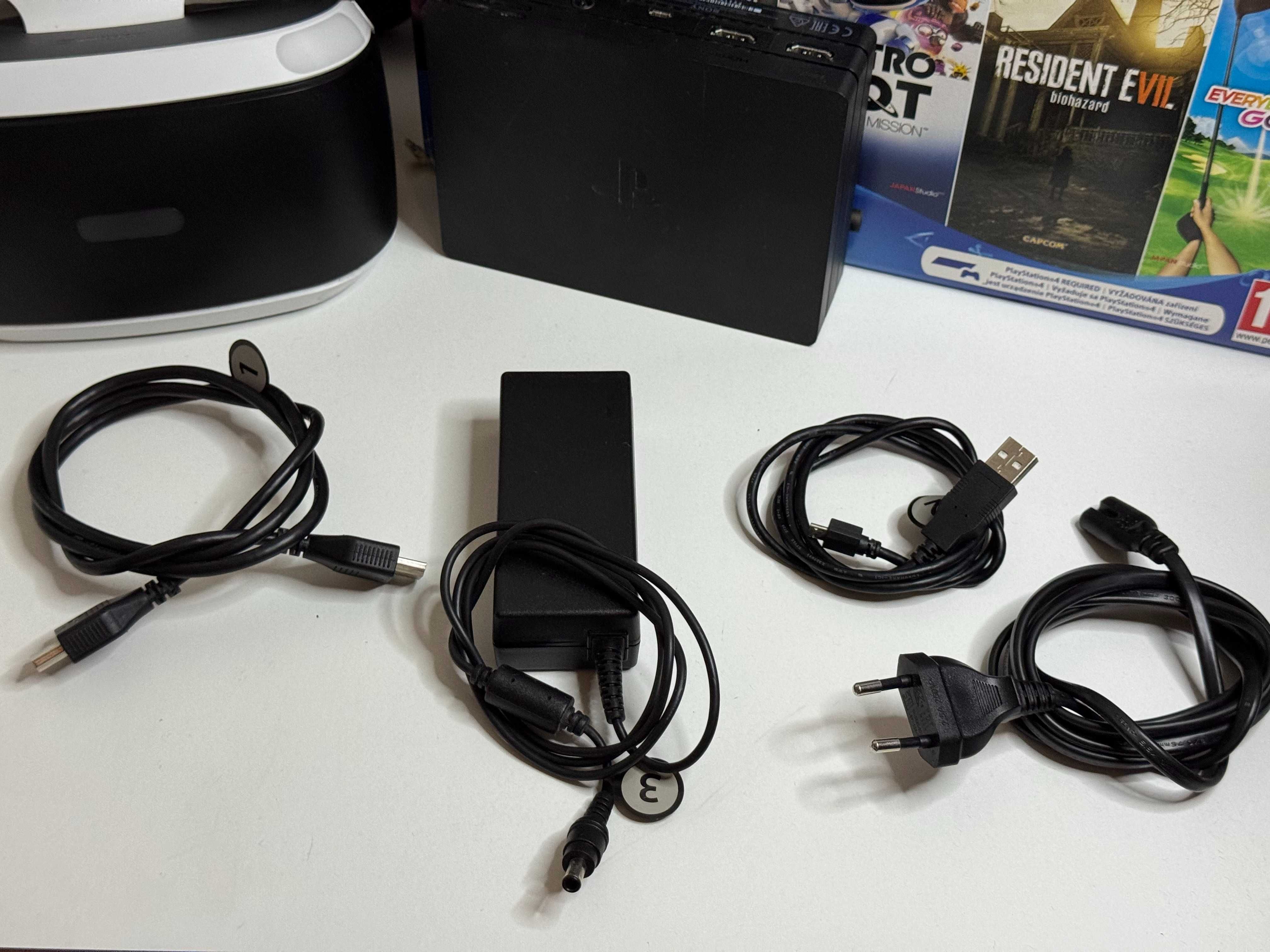 Gogle PS VR PlayStation VR Oryginalne Sony CUH-ZVR2 kable i procesor
