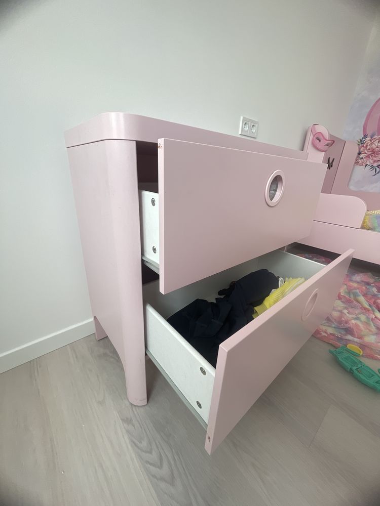 Набір меблів Ікеа бусунге. Ikea busunge шафа, комод ліжко рожева