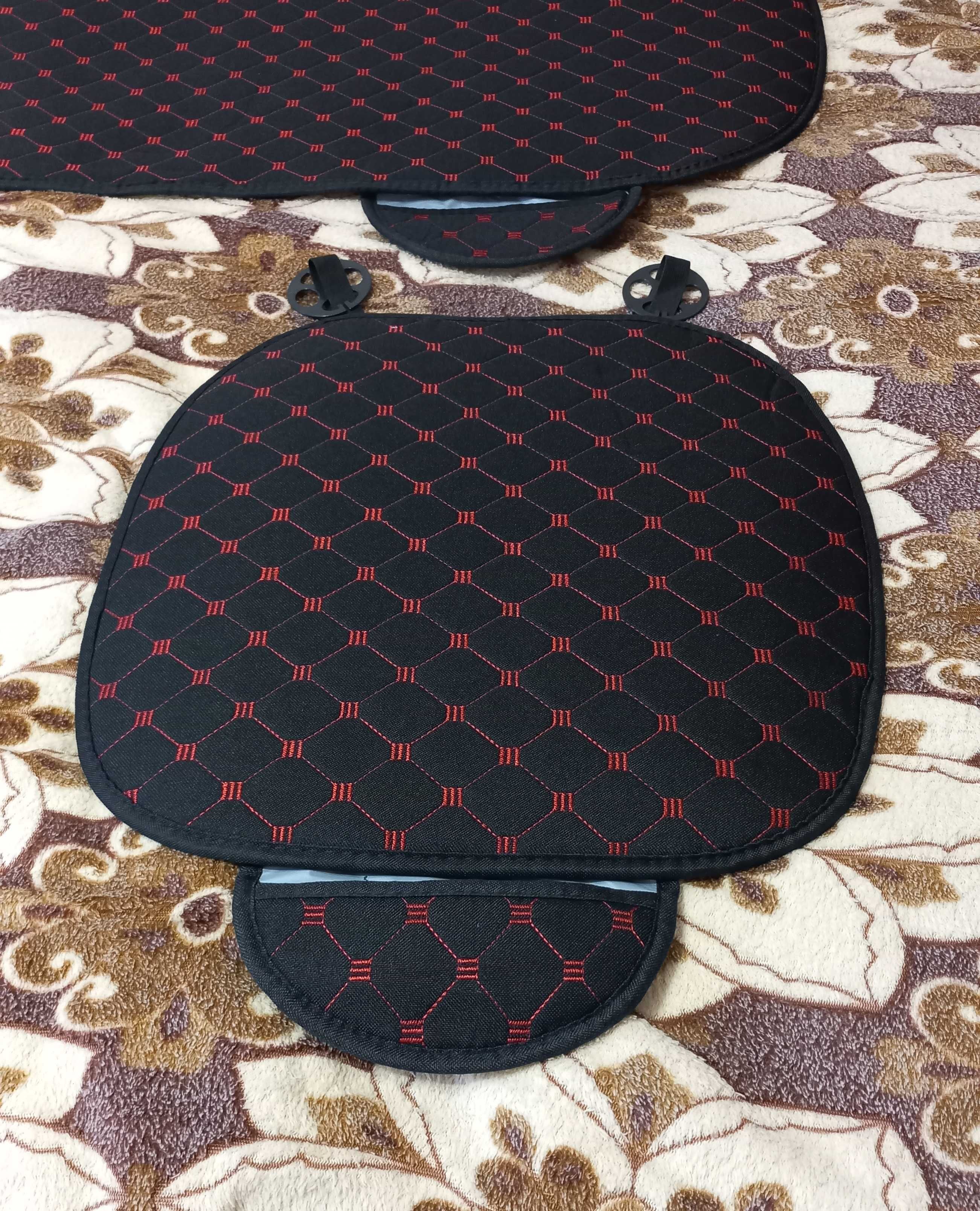 накидки сиденья комплект подушек сидений автомобиля (черный с красным)