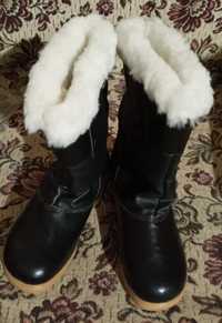 Новые зимние кожаные сапожки для девочки 35-36 размер.